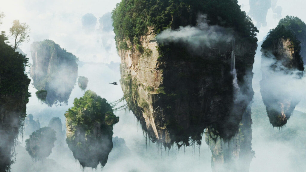 Breathtaking Floating Terrain Wallpaper: Ethereal Avatar-Inspired Scene
