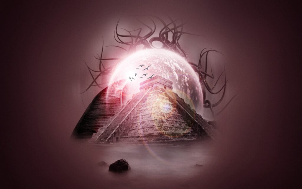 Mystical Pyramid Wallpaper: Ethereal Fantasy Scene 2560x1600