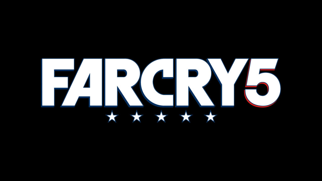 A Captivating Far Cry 5 Wallpaper Showcasing the Game's Iconic Logo on a Sleek Black Canvas