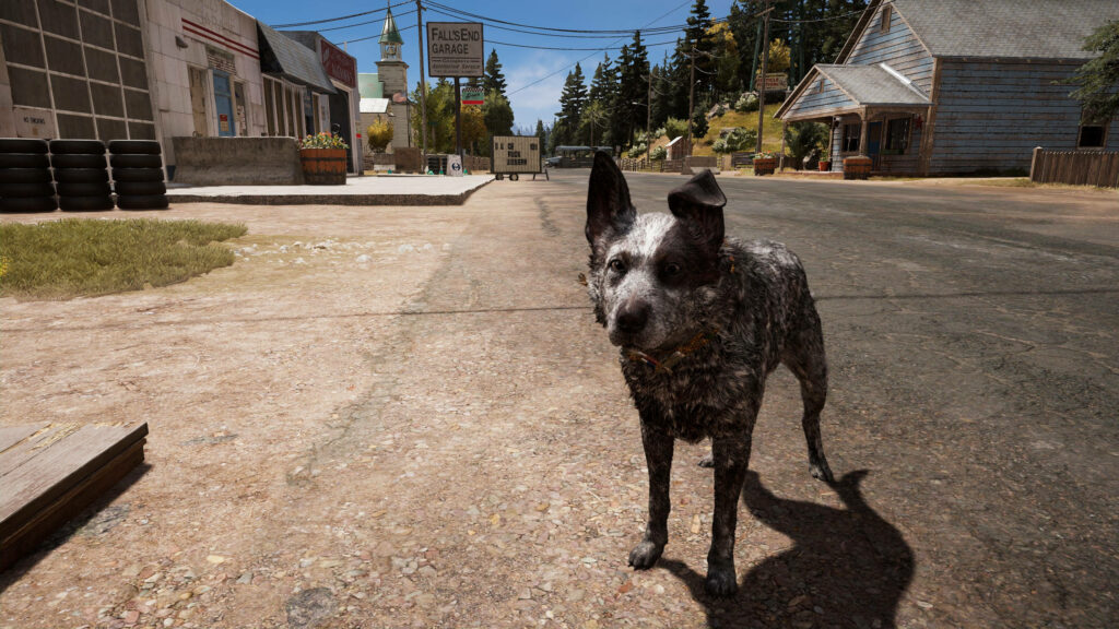Boomer the Trusty Canine Ally: Unleashing Loyalty in Hope County - Far Cry 5 Screenshot Highlights the Dynamic Bond! Wallpaper