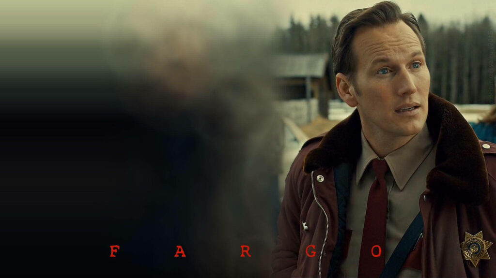 Fargo male actor in sheriff uniform outdoors serious expression dramatic mysterious scene wallpaper
