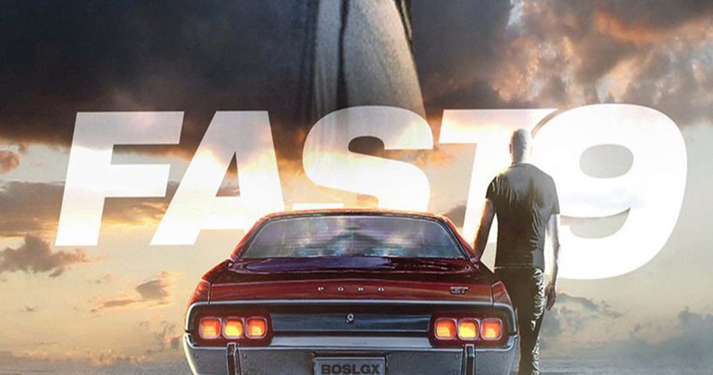 Dominic Toretto with red muscle car and glowing taillights Fast and Furious 9 sunset wallpaper