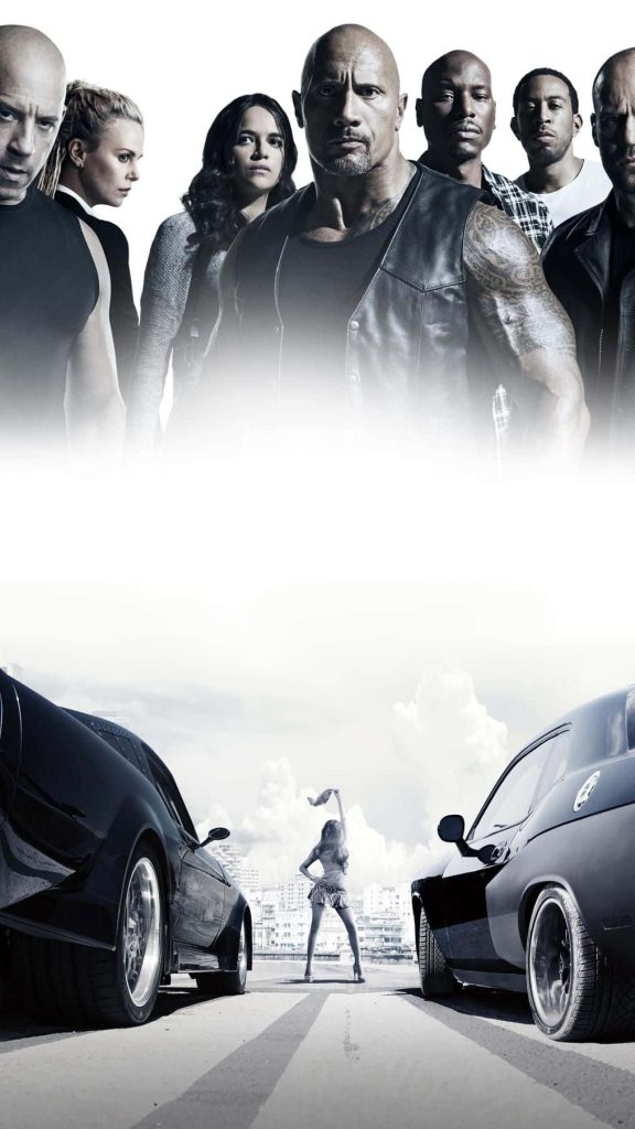 Fast and Furious wallpaper with Vin Diesel Dwayne Johnson Jason Statham and black muscle cars