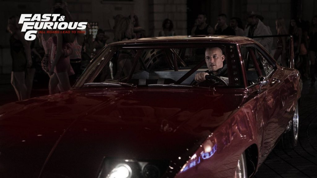 Fast and Furious 6 Vin Diesel red muscle car night street race cinematic wallpaper background