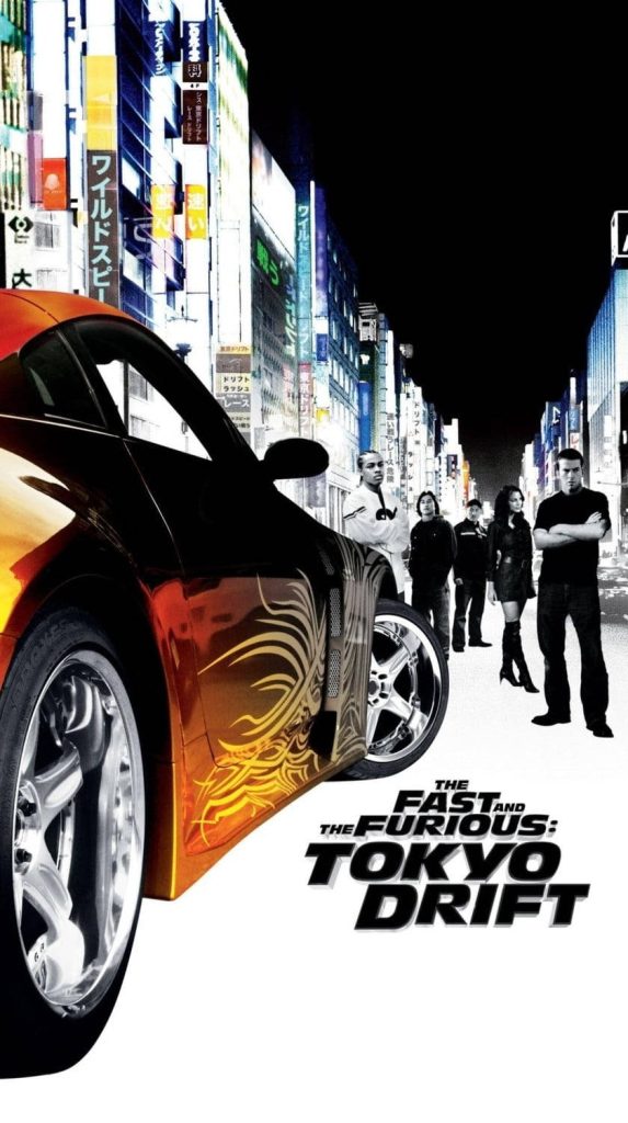 Fast and Furious Tokyo Drift wallpaper orange VeilSide Mazda RX-7 with Tokyo city night background