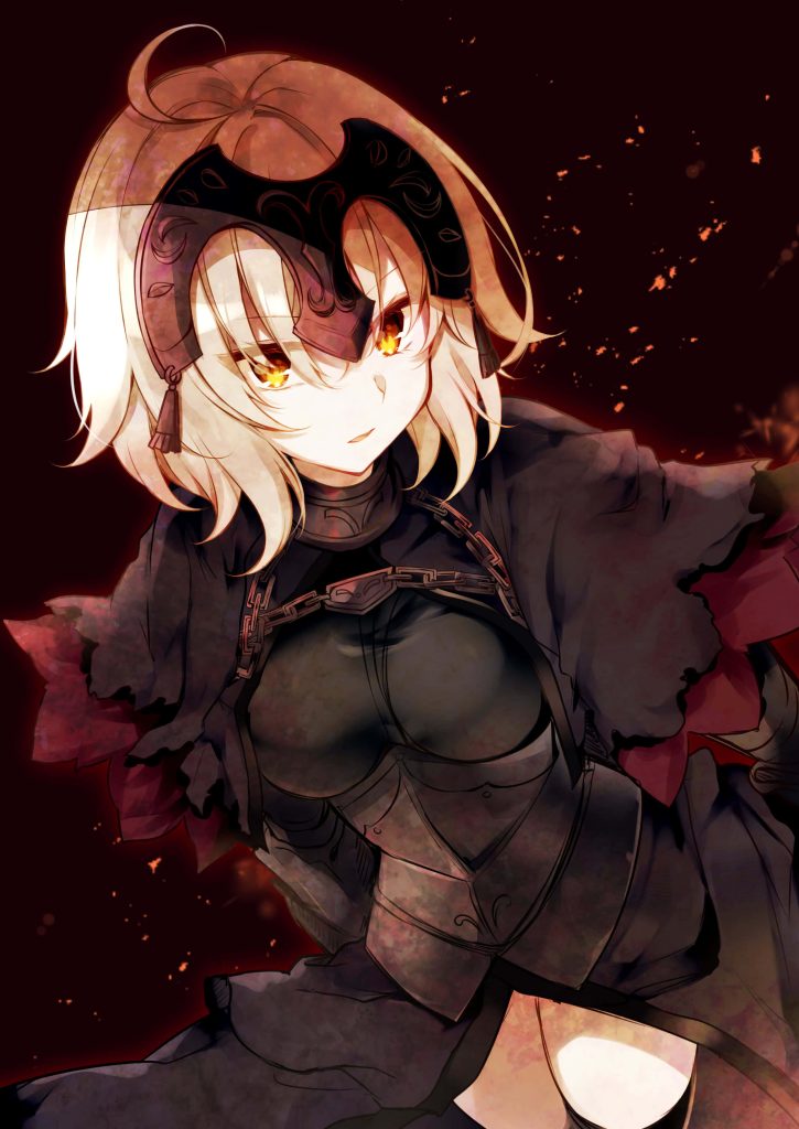 Jeanne dArc Alter Avenger Fate Grand Order dark armor fiery anime wallpaper background