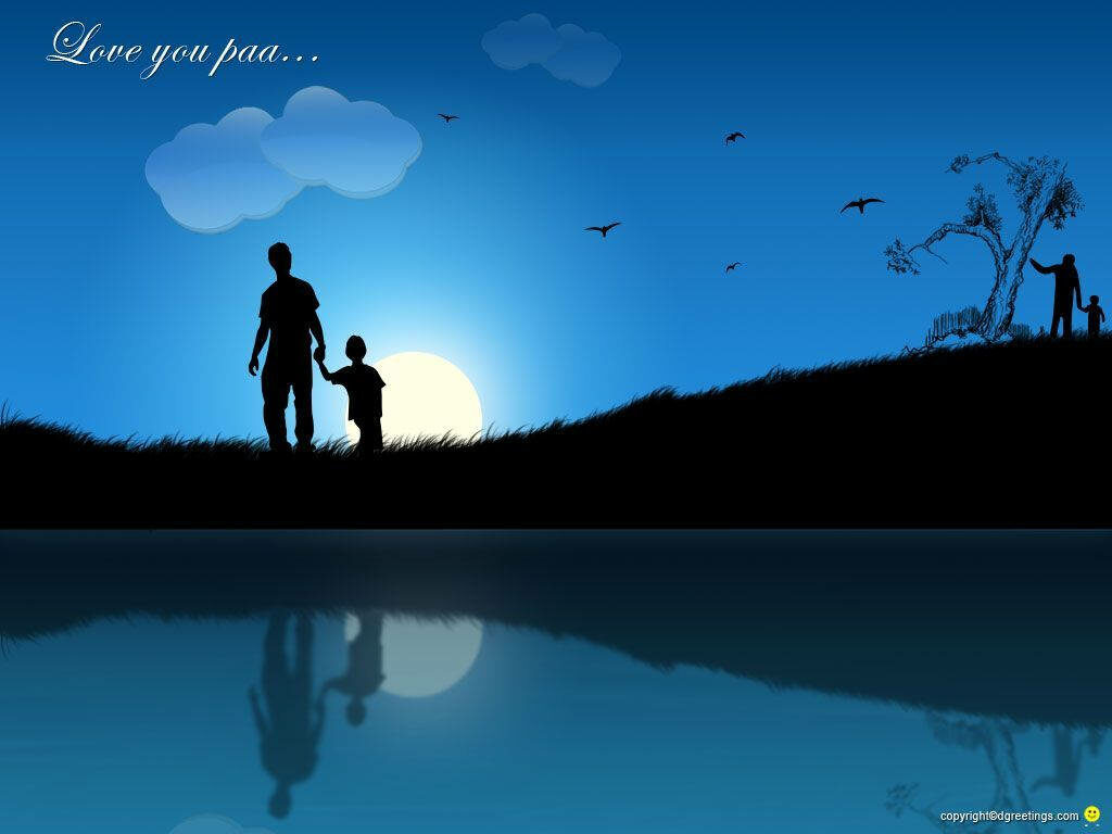 A Starry Night Celebration: Treasure Father's Day with Time and Memories Wallpaper