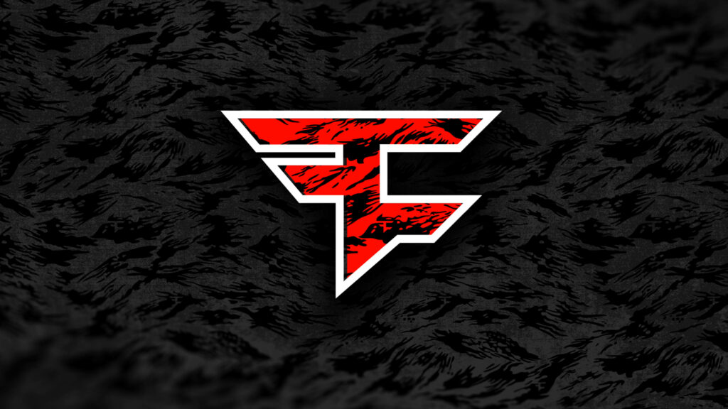 Faze Clan Logo Wallpaper: Bold Red on Textured Black Background