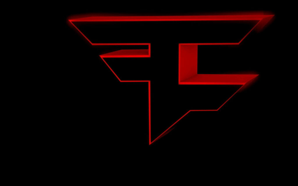 Faze Clan Logo 3D Wallpaper: Bold Red Accents on Black Background