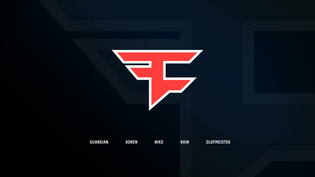 Faze Clan Logo Wallpaper: Red & White on Dark Background