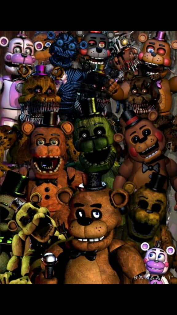 Nightmare Bear: An HD Phone Wallpaper Featuring Freddy Fazbear from Five Nights at Freddy's