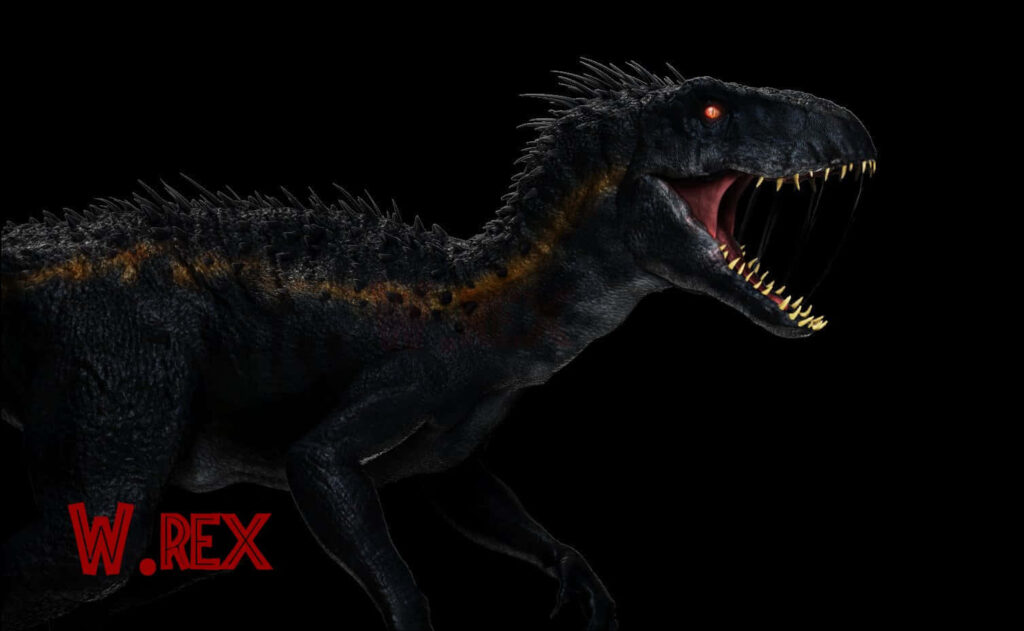 W. Rex Wallpaper: Fierce Dinosaur with Sharp Teeth & Red Eye