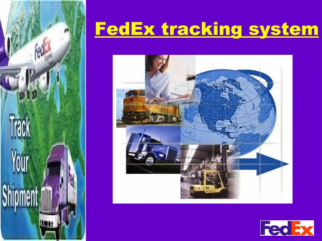 FedEx logistics network wallpaper with airplane trucks train forklift world map and shipment tracking
