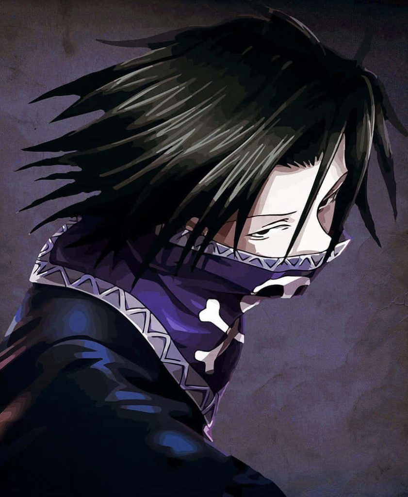 Feitan Portor Hunter x Hunter wallpaper high collar skull mask dark purple anime art background