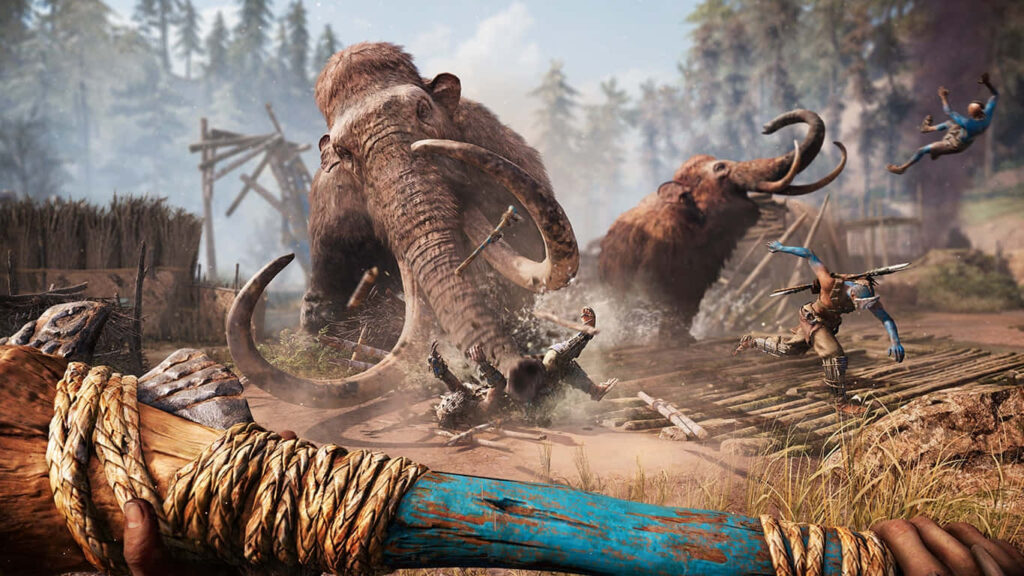 Spectacular Far Cry 4 Snapshot: Elephants Unleashed on a Village Wallpaper