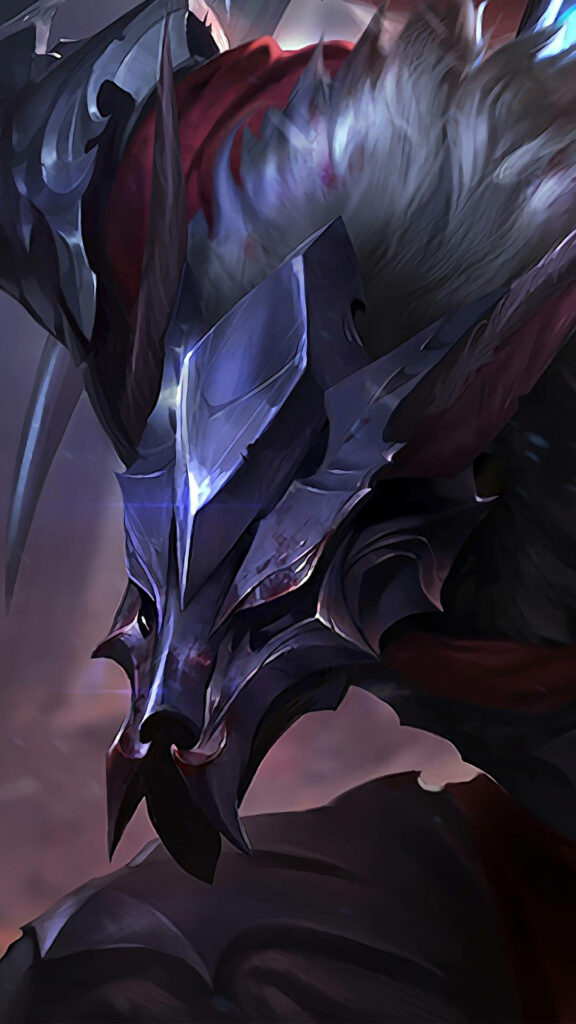 Savage Fury Unleashed: The Ferocious Visage of Warwick, the Champion of League of Legends, Pierces the Battlefield Wallpaper
