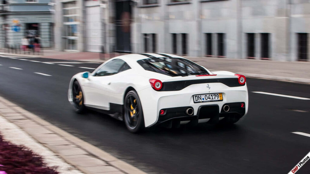 The Speed Demon: Unleashing the Thrills with the Ferrari 458 Speciale Wallpaper