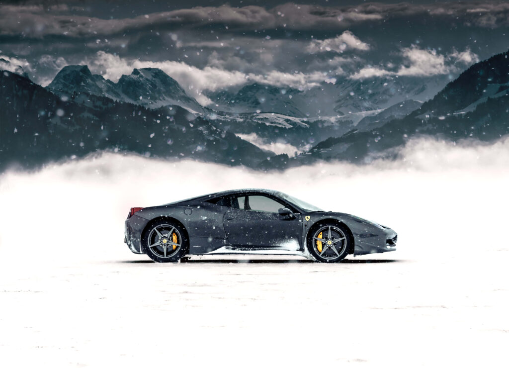 Ferrari's Thundering Speed: Mastering the Race Track's Curves, Kicking Up Dust in a Dazzling Display Wallpaper