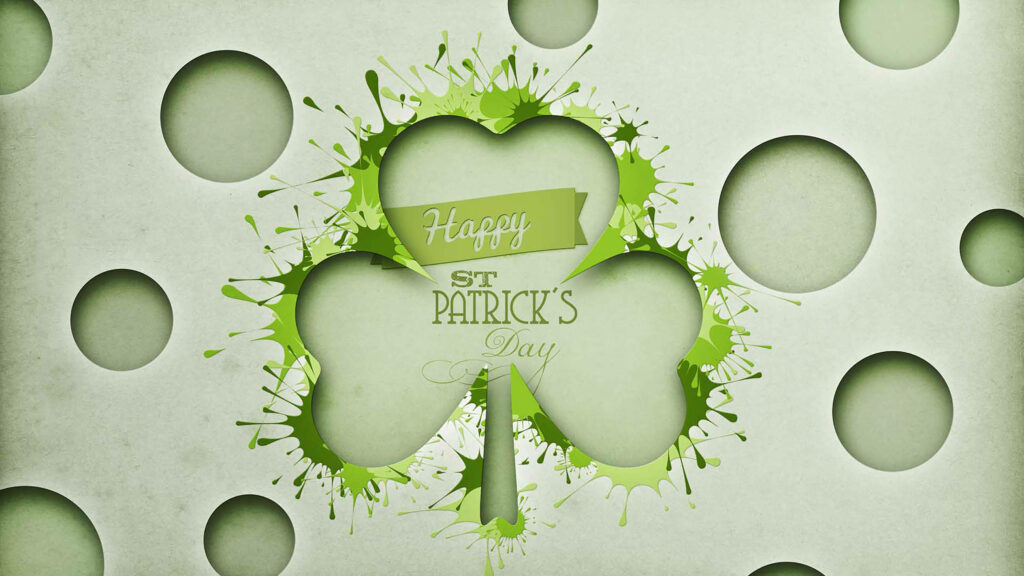 Festive 3D Clover Wallpaper for St. Patrick's Day Celebration