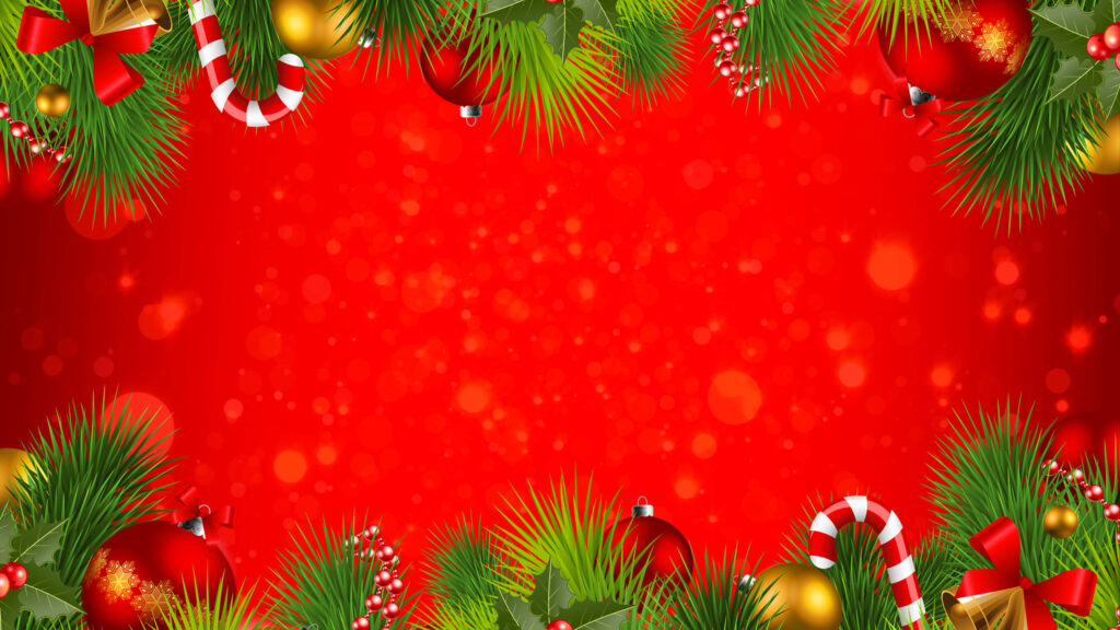 Festive Christmas 4K Wallpaper: Red Background & Holiday Cheer