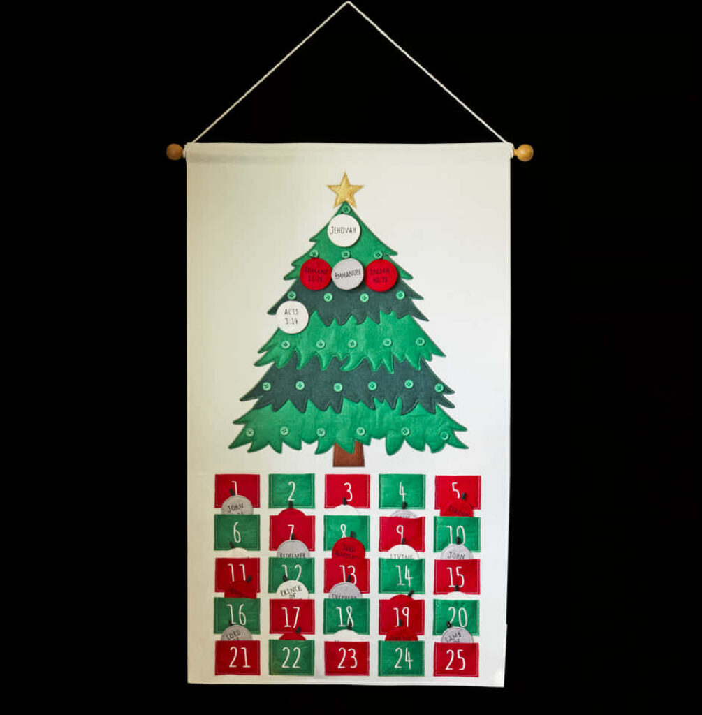 Festive Christmas Tree Advent Calendar Wallpaper for Holiday Joy