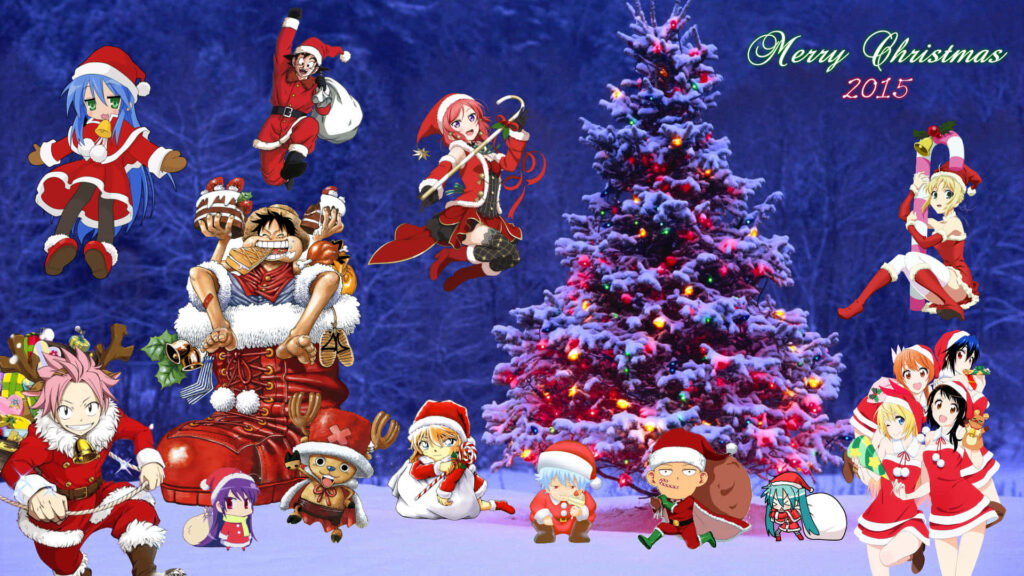 Vibrant Anime Christmas Wallpaper for Festive Holiday Cheer