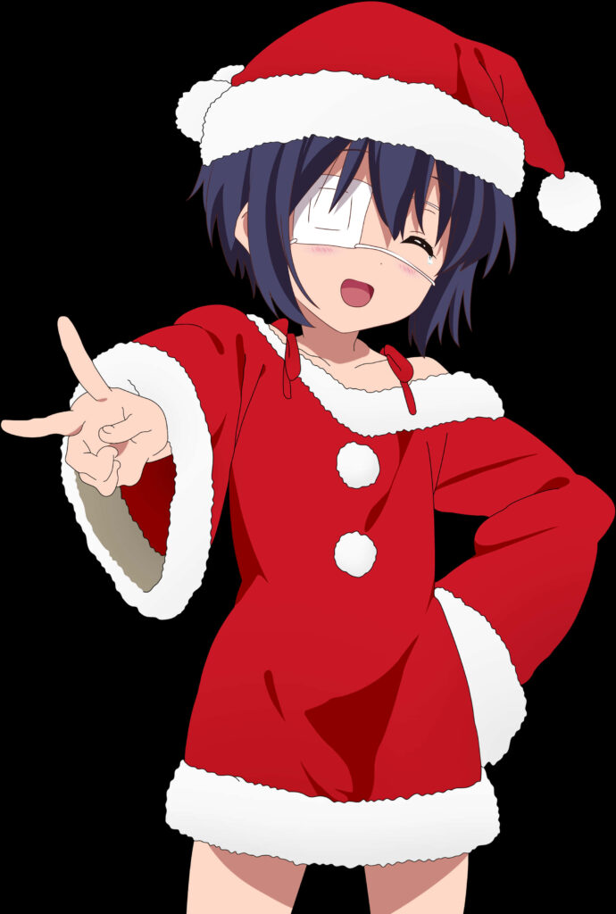 Playful Anime Santa Character Wallpaper - Transparent Background