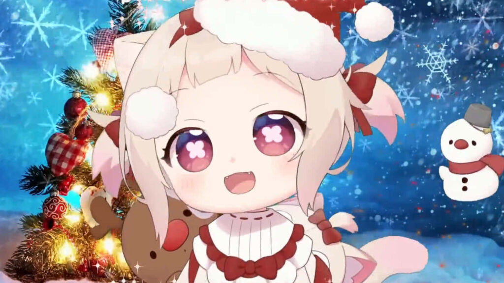 Festive Anime Wallpaper: Cute Character & Snowy Christmas Scene