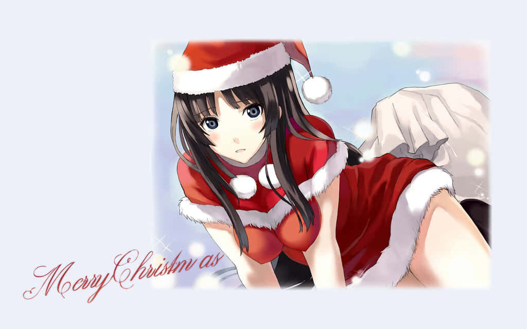 Festive Anime Santa Wallpaper: Merry Christmas Holiday Background