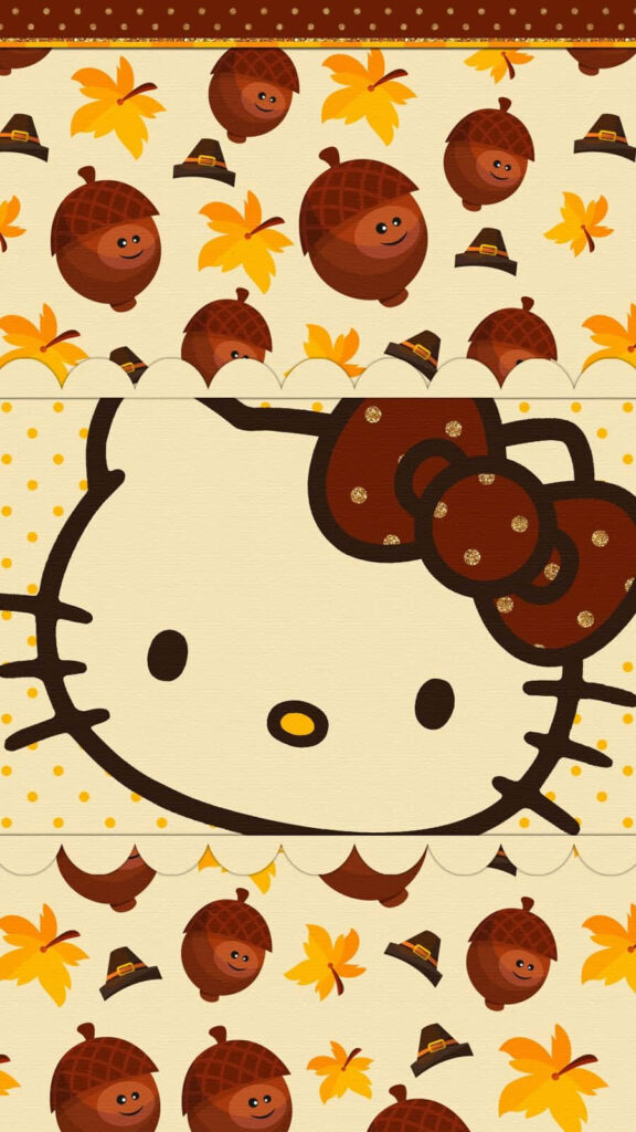 Hello Kitty Autumn Wallpaper: Festive Thanksgiving Background