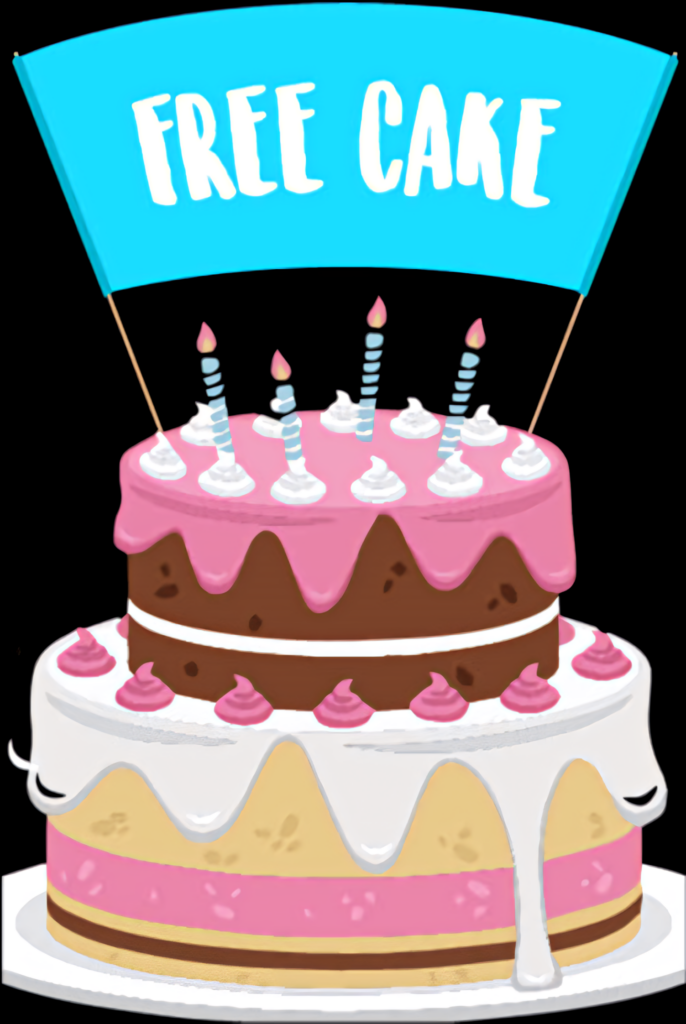 Vibrant Wallpaper: Festive Birthday Cake with Free Cake Banner