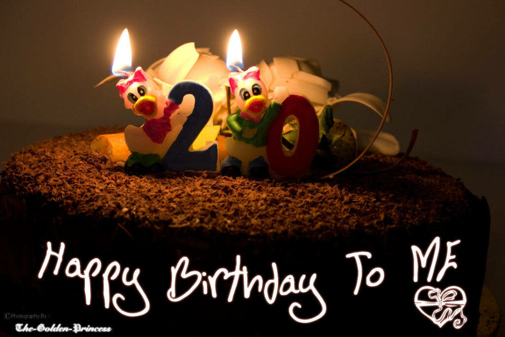 Festive Birthday Cake Wallpaper: Happy 20th Birthday Celebration