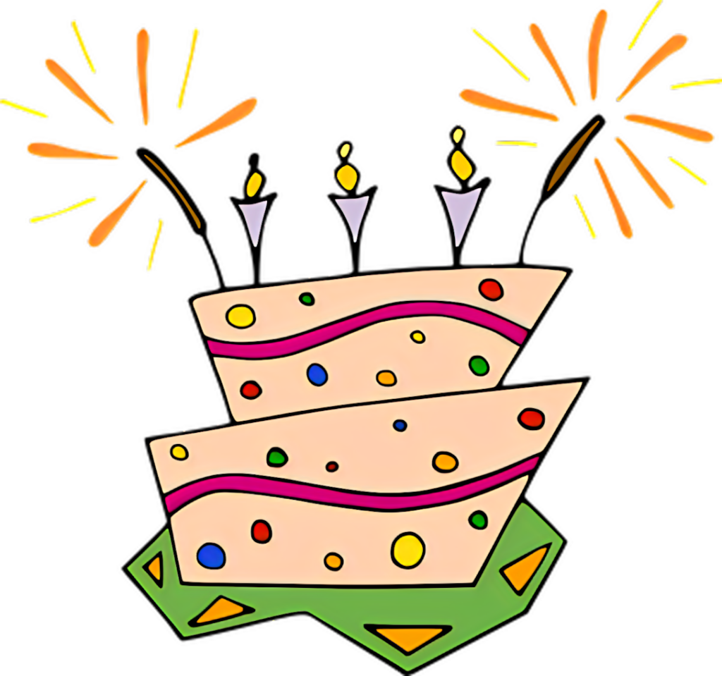 Festive Birthday Cake Wallpaper with Sprinkles and Fireworks