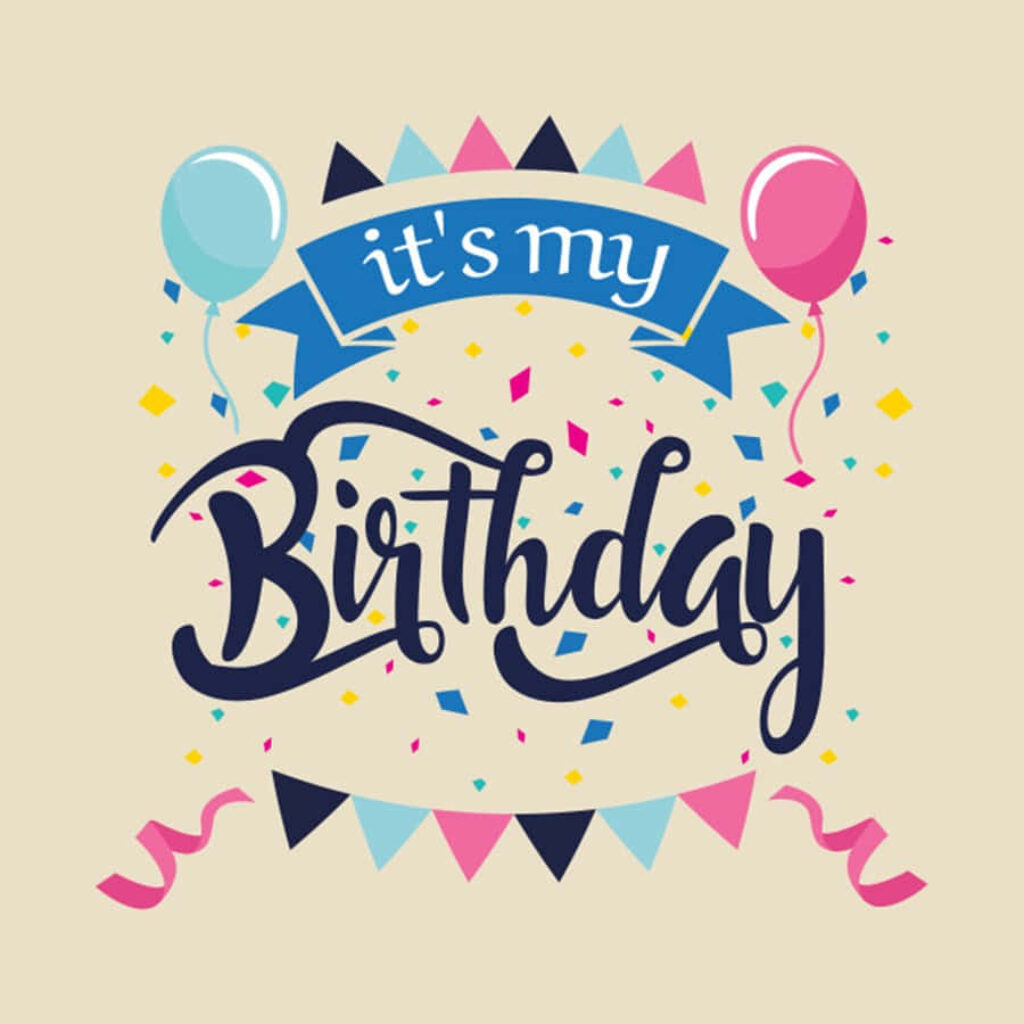 Colorful Birthday Poster Wallpaper with Balloons & Confetti