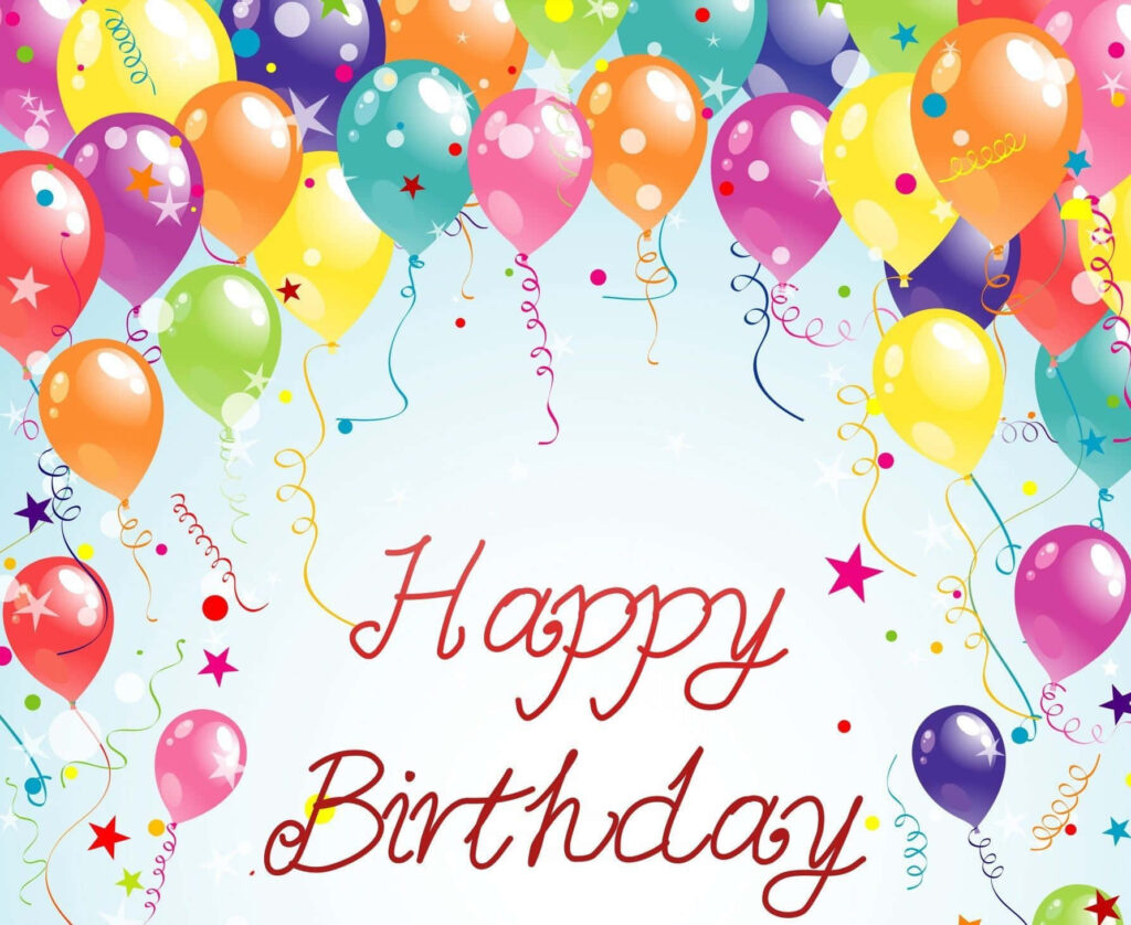 Festive Birthday Wallpaper: Colorful Balloons & Confetti Celebration