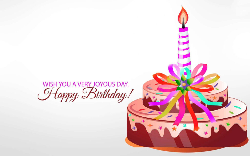 Colorful Birthday Cake Wallpaper: Joyous Celebration & Cheer!
