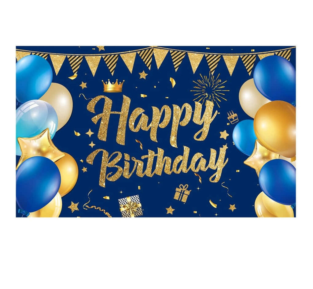 Vibrant Birthday Wallpaper with Gold Foil & Colorful Balloons