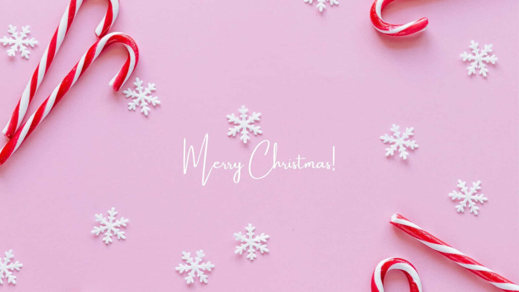Cheerful Candy Cane Christmas Wallpaper - Snowflakes & Holiday Spirit