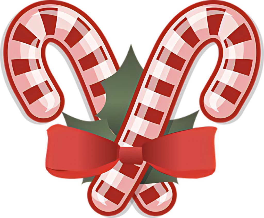 Festive Candy Cane Wallpaper with Holly Leaves for Holiday Cheer