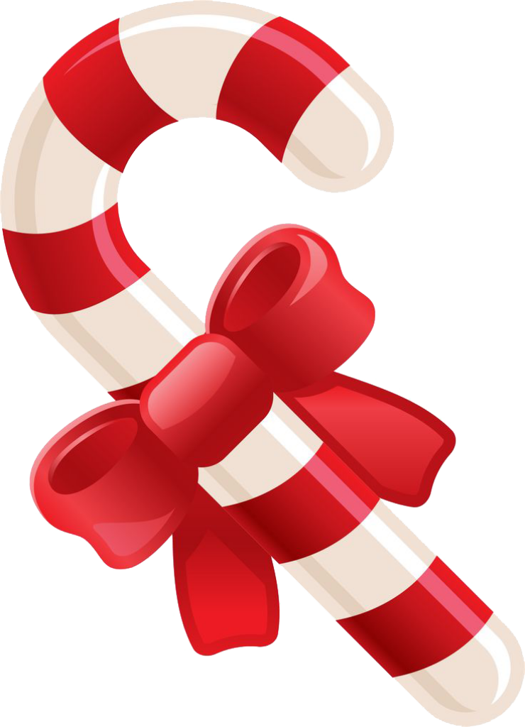 Charming Candy Cane Christmas Wallpaper with Vibrant Red Bow