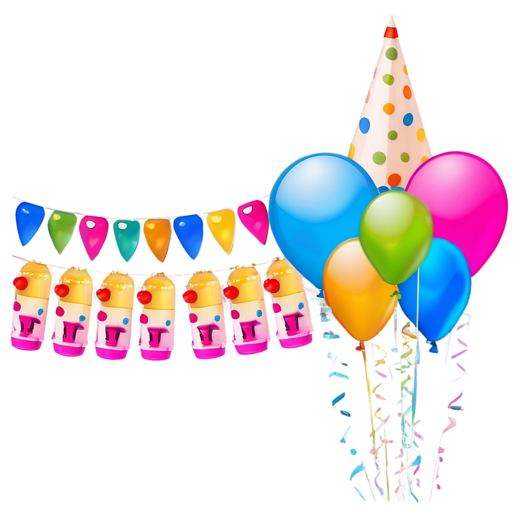 Vibrant Celebration Wallpaper with Balloons & Colorful Flags