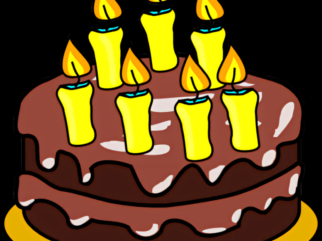 Festive Chocolate Birthday Cake with Bright Yellow Candles Wallpaper