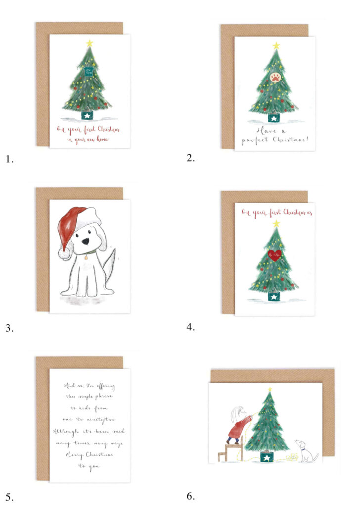 Charming Christmas Card Wallpaper: Joyful Holiday Illustrations
