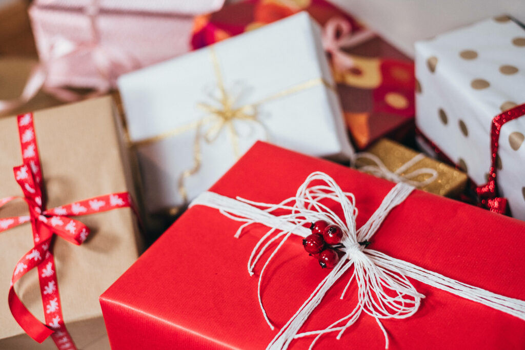 Festive Christmas Gift Box Wallpaper: Bright & Warm Holiday Background