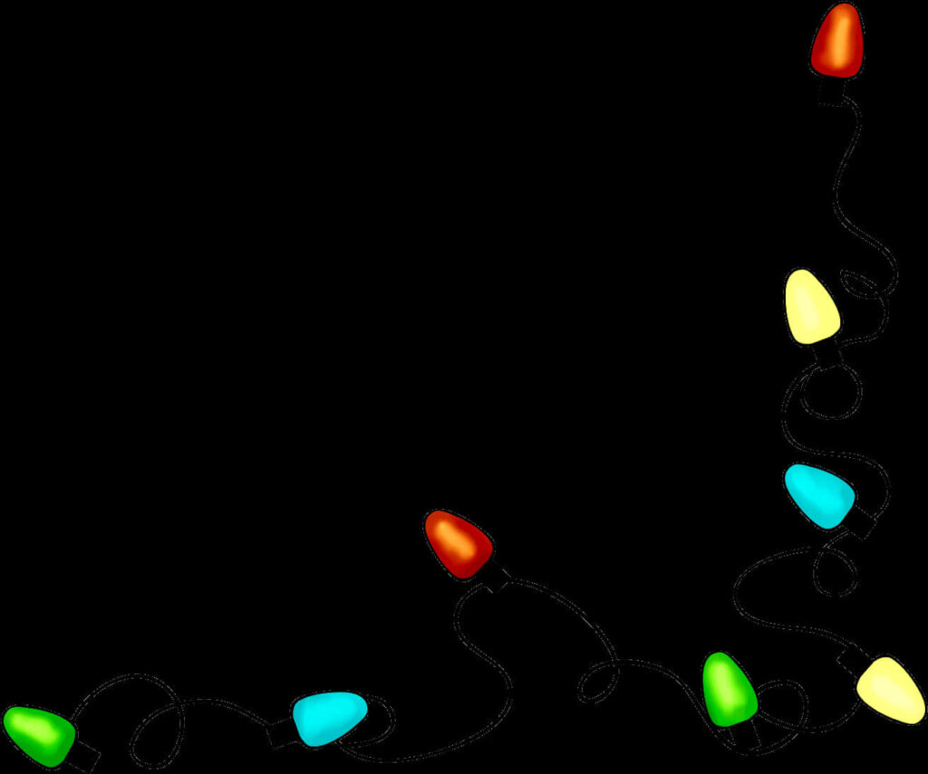 Festive Christmas Lights Wallpaper with Colorful Decorative Border
