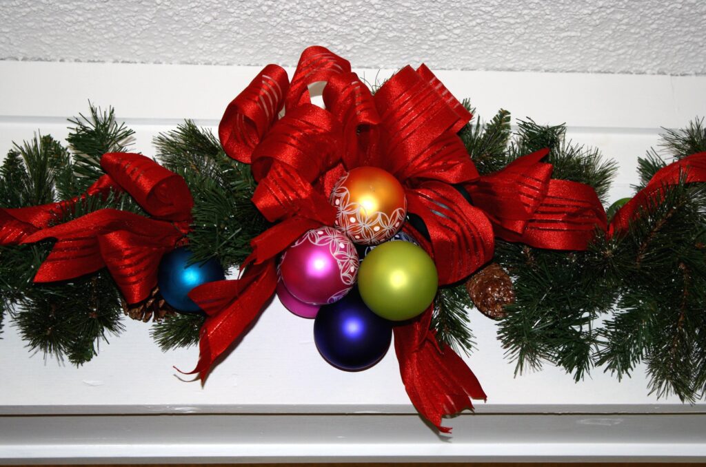 Festive Christmas & New Year Wallpaper with Colorful Decorations