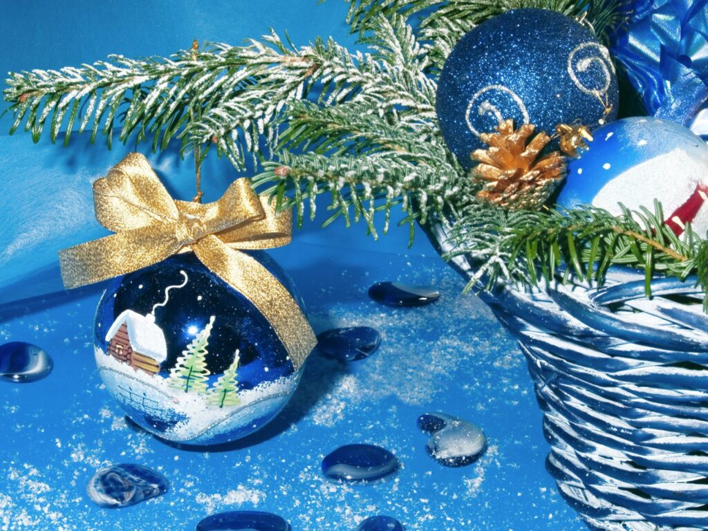 Festive Christmas & New Year Wallpaper with Elegant Winter Decor