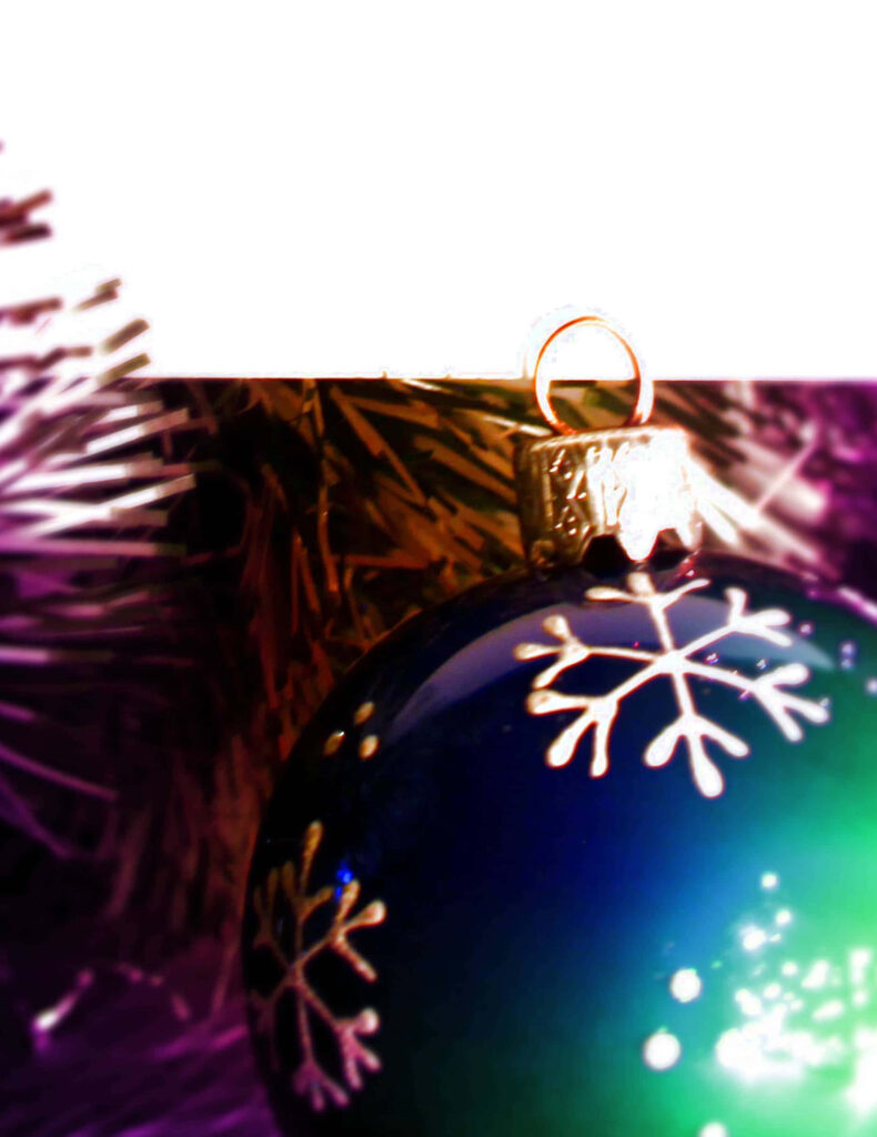 Close-Up of Decorative Christmas Ornament on Festive Tree Background Wallpaper
