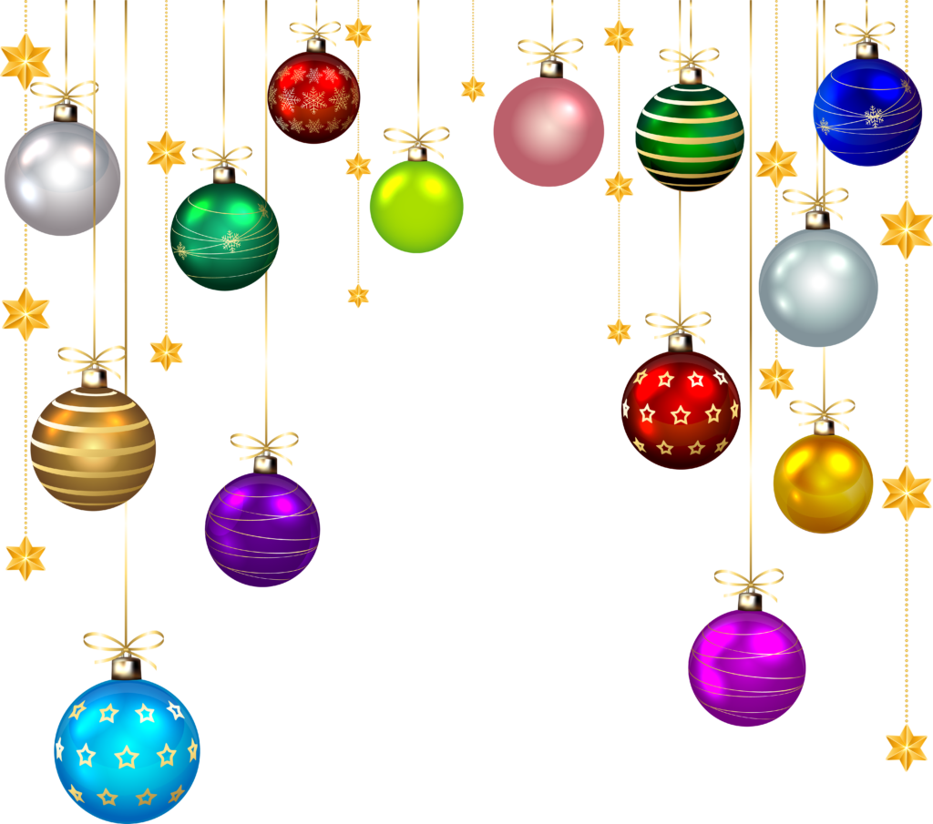 Festive Christmas Ornaments & Stars Wallpaper for Holiday Cheer