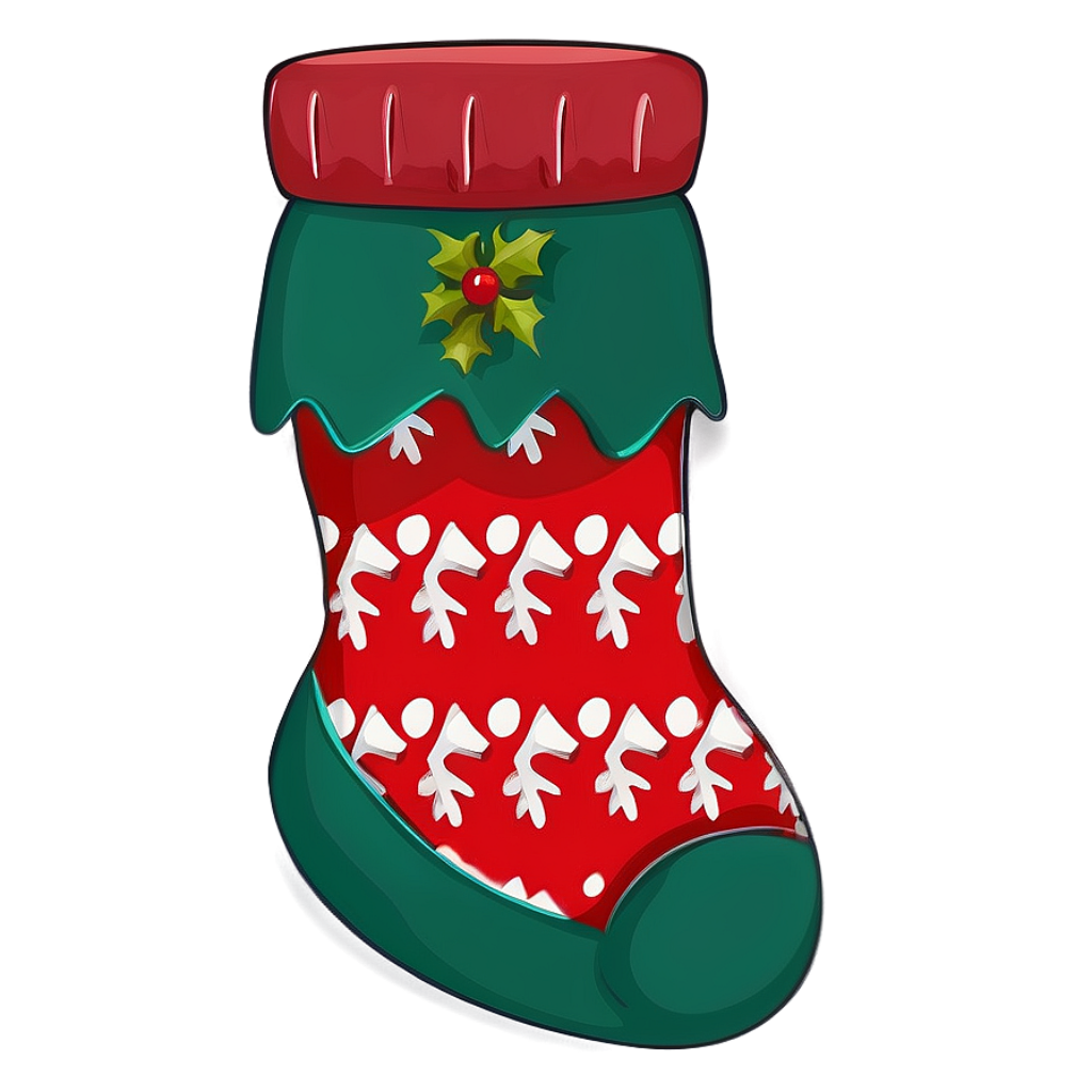Festive Christmas Stocking Wallpaper: Red & White with Holly Accent